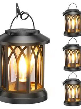 Solar Lantern Outdoor Waterproof Hanging Light LED Warm Garden Patio Yard